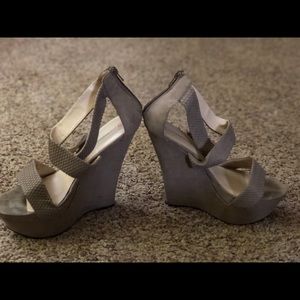 Gray Platform Wedges